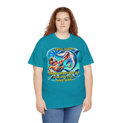Amputee Humor True Story Shark Wrestled Me For The Leg, And Won - Unisex Heavy Cotton Tee