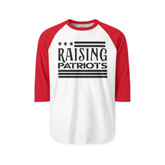 Raglan Shirt — Subtle 'RAISING PATRIOTS' Vintage Baseball Tee