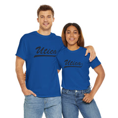 Utica Unisex Heavy Cotton Tee - Retro Dunder Mifflin Design for Nostalgic Fans