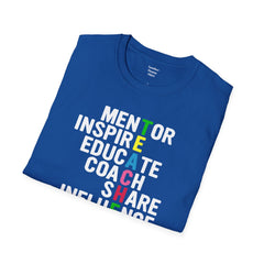 How Do You Spell TEACHER,Unisex T Shirt,Mentor,Inspire,Educate,Coach.Share,Influence,Encourage,Educator apparel,School wear,Teacher apparel