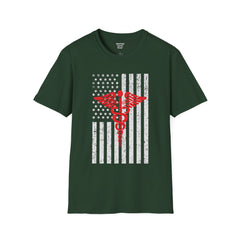 American Doctor - Unisex Softstyle T-Shirt | Doctor Awareness, Medical Wear, Gift For Him, Scrubs Lover, Hospital Staff Gift, Gift For Him