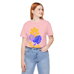 Summer Floral Tee — Retro Flowers & Monstera Design