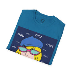 Chill Girl Unisex Softstyle T-Shirt  Pop Art Girl Wearing Sunglasses