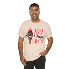 100 Days of School Unisex Tee | Elementary School, Ice Cream, Teacher Apparel