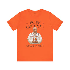 Pope Leo XIV New York Knicks Fan Short Sleeve Tee - Made in USA