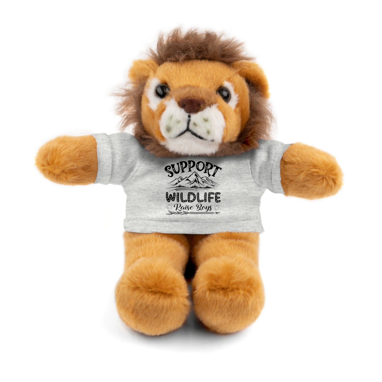 Stuffed Animals with T Shirt,Funny Quote,Support Wildlife Raise Boys,gift for him,gift for her,Birthday Gift,Everyday gift,animal lover gift