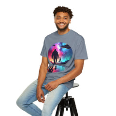 Bigfoot & Alien Nightscape T-Shirt — Sasquatch UFO Graphic Tee