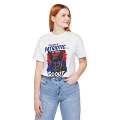 Personalized With Your Dogs Image and Name Patriotic Unisex Jersey Short Sleeve Tee