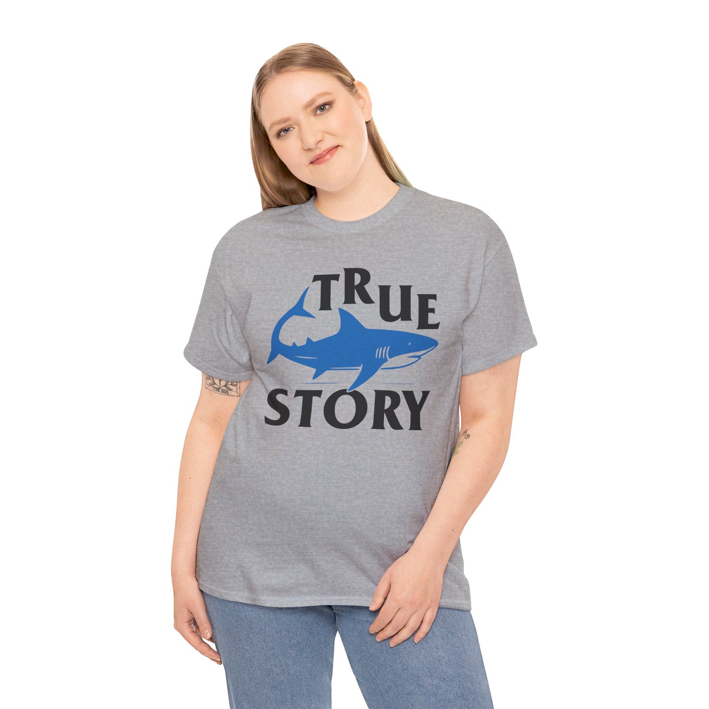 Amputee Humor Shark Attack  - Unisex Heavy Cotton Tee