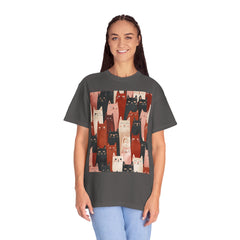 Cute Cat Print Unisex Garment-Dyed T-Shirt - Comfort Colors Soft Perfect for Animal Lovers and Casual Days