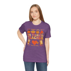 One Thankful Teacher T‑Shirt – Fall and Thanksgiving  Teacher Appreciation Tee