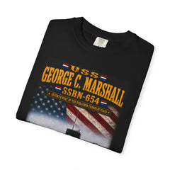 USS George C. Marshall SSBN-654 Submarine T-Shirt — "Don't Fight the Problem, Decide It" Patriotic Navy Tee