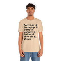 The Outsiders Shirt, Greasers Characters Shirt, Unisex Jersey Short Sleeve Tee