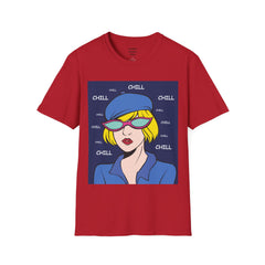 Chill Girl Unisex Softstyle T-Shirt  Pop Art Girl Wearing Sunglasses