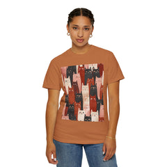 Cute Cat Print Unisex Garment-Dyed T-Shirt - Comfort Colors Soft Perfect for Animal Lovers and Casual Days
