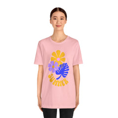 Summer Floral Tee — Retro Flowers & Monstera Design