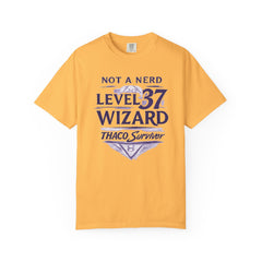 Level 37 Wizard T-Shirt — "Not a Nerd" THAC0 Survivor D&D Gamer Tee