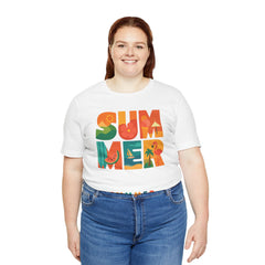 Summer Graphic Tee — Colorful Tropical "SUMMER" Typography T-Shirt