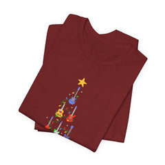 Guitar Lover Christmas Tree - Unisex NuBlend® Tee Shirt / Electric, Acoustic Guitar, Guitarist Gift, Christmas Gift, Gift for him