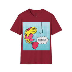Hooked On Something Pop Art FISH Unisex Softstyle T Shirt  Reel this one in hook line and sinker