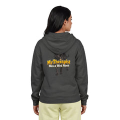 Personalized with your dogs image Zip Hoodie — "My Therapist Has a Wet Nose" Graphic