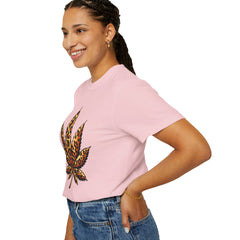 Vintage Leopard Cannabis Leaf T-shirt — Weed Lover Stoner Gift