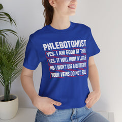 Phlebotomist Humor Tee, Funny Medical Shirt, Nurse Gift, Blood Tech Wear, Cute Phlebotomy Humor, Healthcare Apparel