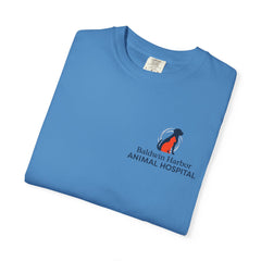 Front Logo Back Graphic Baldwin Harbor Animal Hospital "Who Let the Dogs Out?" Graphic Tee