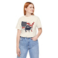 Red White and Blue Farmer Graphic, Unisex Jersey Short Sleeve Tee