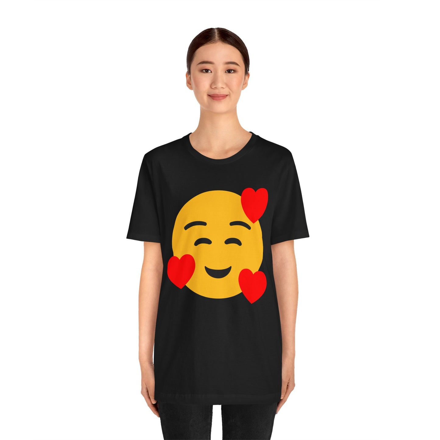 Emoji With Hearts Of Love - Graphic Unisex Jersey Short Sleeve Tee