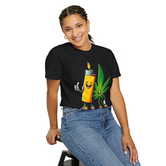 Vintage 'Lighter & Weed' Graphic T-Shirt — Relaxed Stoner/Cannabis Tee