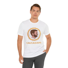 Bearded Graphic Tee - Funny Caucasians Satire Head Shot Unisex Jersey Short Sleeve Tee