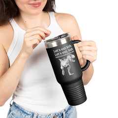 Funny Dinosaur Punctuation Saves Lives Insulated Travel Mug