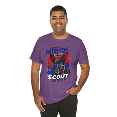 Personalized With Your Dogs Image and Name Patriotic Unisex Jersey Short Sleeve Tee