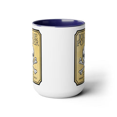 IOCANE Powder label with skull and crossbones Don't have a cup of coffee with Vizzini / Princess Bride / 80s Movies / Two-Tone Mugs, 15 oz.