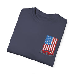 Patriotic Car Graphic Unisex T-Shirt - Vintage American Flag Design