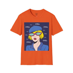 Chill Girl Unisex Softstyle T-Shirt  Pop Art Girl Wearing Sunglasses