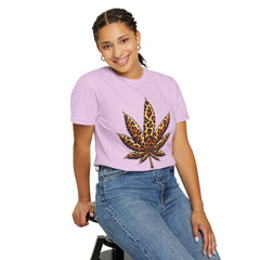 Vintage Leopard Cannabis Leaf T-shirt — Weed Lover Stoner Gift