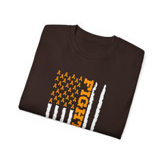 Fighter on a American Flag with Limb Awareness Stars / Amputee / Amputation / Leg / Arm / / Prosthetic / Unisex Ultra Cotton Tee