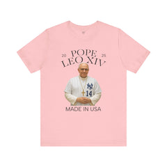 Pope Leo XIV New York Yankees Short Sleeve Tee - Made in USA