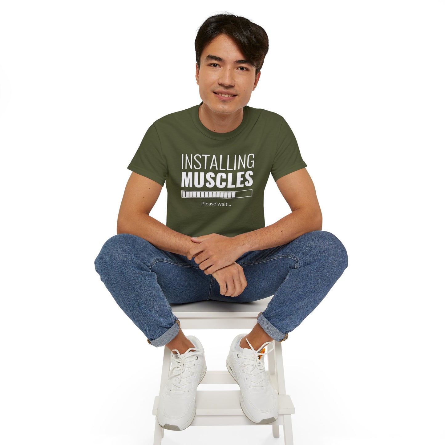 Installing Muscles Please wait, Graphic Unisex Ultra Cotton Tee