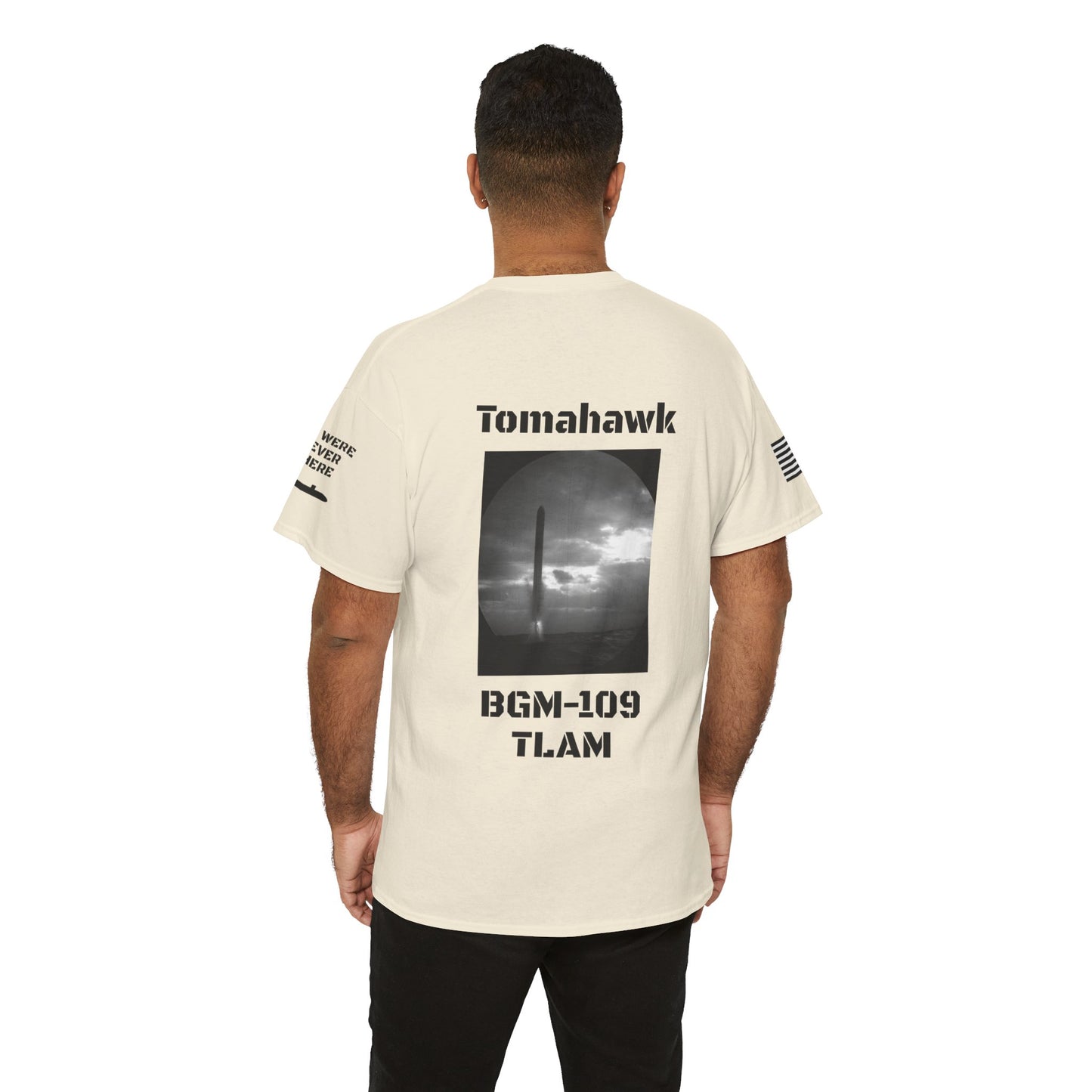 USN Periscope view, Submarine Launched Tomahawk Missile with Dolphins Unisex Jersey Short Sleeve Tee