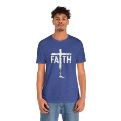 Faith Cross Prosthetic Leg T‑Shirt — Amputee Inspirational Christian Tee