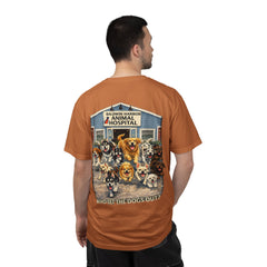 Front Logo Back Graphic Baldwin Harbor Animal Hospital "Who Let the Dogs Out?" Graphic Tee