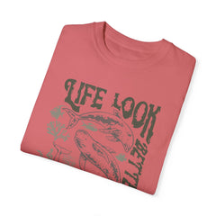 Whales, Life Look Better Under Water -  Graphic Unisex Garment-Dyed T-shirt