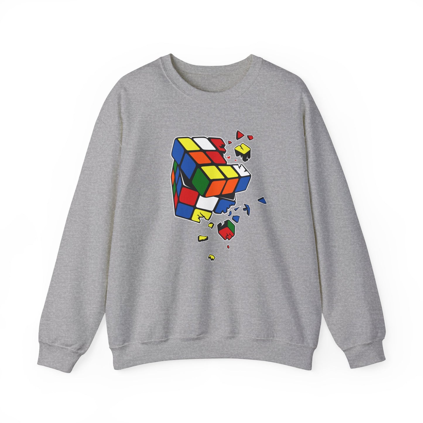 Cracked Rubik's Cube Unisex Heavy Blend™ Crewneck Sweatshirt