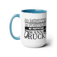 FUNNY RUGBY MUG  Two-Tone Coffee Mug, 15oz