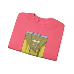 Crewneck Sweatshirt "Do Not Question the Hallway" – Retro Yellow Corridor Graphic