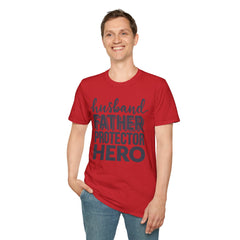 Husband Father Protector Hero Unisex Softstyle T-Shirt