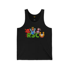 College Mascot Unisex Tank Top - Russell Sage Purple Cow, Red Devil, Golden Horseshoe, Blue Angel Enter into the Notes Box Before Purchase what your Graduation Year Is And We will Imprint It on the Back of Your Top